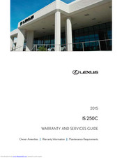 Lexus 2015 IS 250C Warranty And Services Manual