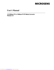 Microsens 10/100Base-TX to 100Base-FX User Manual