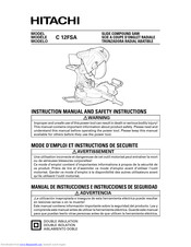 Hitachi C 12FSA Instruction Manual And Safety Instructions