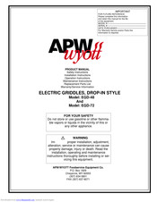 Apw Wyott EGD-48 Product Manual
