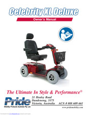 Pride Mobility Celebrity XL deluxe Owner's Manual