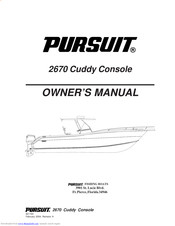 Pursuit 2670 CUDDY CONSOLE Owner's Manual