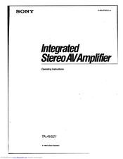 Sony TA-AV521 Operating Instructions Manual