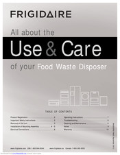 Frigidaire Food Waste Disposer Use & Care Manual