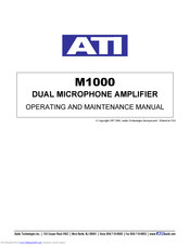 Ati Technologies M1000 Operating And Maintenance Manual
