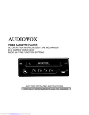 Audiovox AVP-7000 Operating Instructions Manual