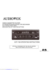 Audiovox AVP-7180 Operating Instructions Manual