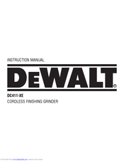 DeWalt DC411-XE Instruction Manual
