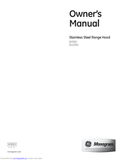 Monogram ZV950 Owner's Manual