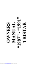 MasterCraft Tristar Owner's Manual