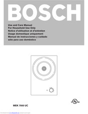 Bosch MEK 7000 UC Use And Care Manual