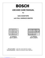 Bosch NGP73 Use And Care Manual
