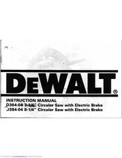 Dewalt D384-O4 Instruction Manual