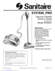 Sanitaire System Pro SP6951 Owner's Manual