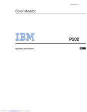 Ibm P202 Operating Instructions Manual
