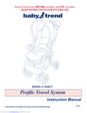 Baby Trend Profile Travel System Instruction Manual