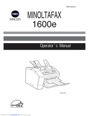 Minolta MINOLTAFAX 1600e Operator's Manual