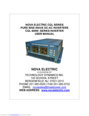 NOVA ELECTRIC CGL SERIES User Manual
