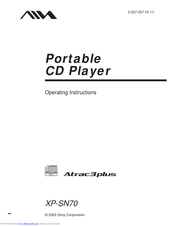 Sony XP-SN70 Operating Instructions Manual