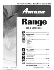 Amana EASY TOUCH CONTROL Easy Touch Control 800 Use & Care Manual