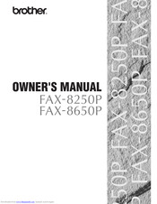 Brother FAX-8250P Owner's Manual