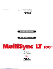 NEC LT100 - MultiSync XGA DLP Projector User Manual