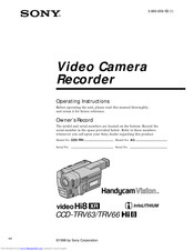 Sony Handycam CCD-TRV66 Operating Instructions Manual