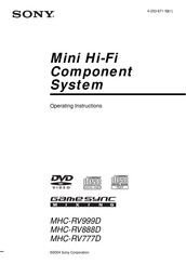 Sony MHC-RV777D Operating Instructions Manual