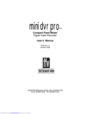 Fast Forward Video mini dvr pro User Manual
