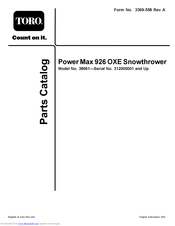 Toro Power Max 926 OXE S Parts Catalog