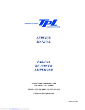 TPL PA8-1AA Service Manual