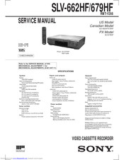 Sony SLV-679HF - Video Cassette Recorder Service Manual