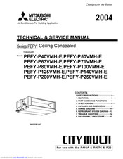 Mitsubishi Electric City Multi PEFY-P100VMH-E Technical & Service Manual