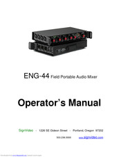 SignVideo ENG-44 Operator's Manual