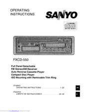 Sanyo FXCD-550 - Radio / CD Operating Instructions Manual