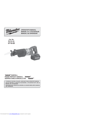 Milwaukee 0719-20 V28 Sawzall Operator's Manual