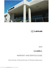 Lexus 2012 LS 600h L Warranty And Services Manual