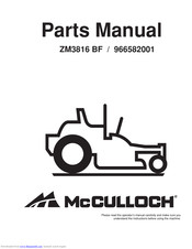 McCulloch ZM3816 BF Parts Manual