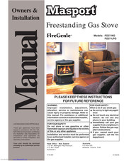 Masport FireGenie FG37-NG Owners & Installation Manual