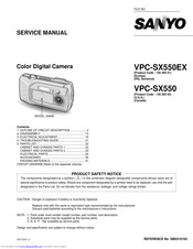 Sanyo VPC-SX550 Service Manual