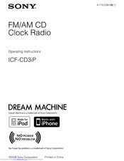 Sony Dream Machine ICF-CD3iP Operating Instructions Manual