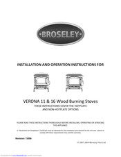 Broseley VERONA 16 Installation And Operation Instructions Manual