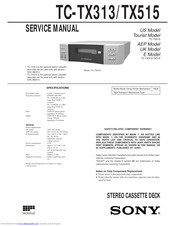 Sony TC-TX313 Service Manual