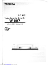 Toshiba W-607 Owner's Manual