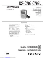 Sony DREAM MACHINE ICF-C793 Service Manual