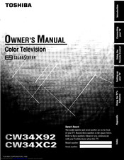 Toshiba CW34X92 Owner's Manual
