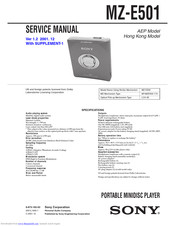 Sony MZ-E501 Service Manual