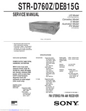 Sony STR-DE815G Service Manual