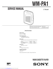 Sony WM-PA1 Service Manual