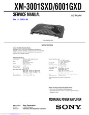 Sony XM-3001SXD Service Manual